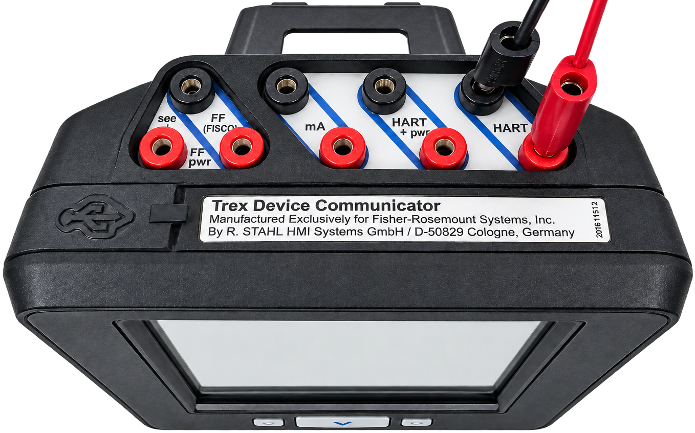 TREX communication leads connected to the HART terminals